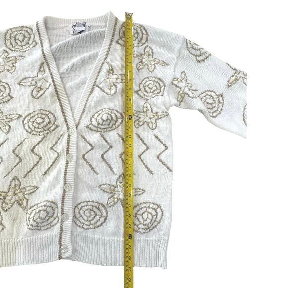 Cervelle Cardigan Sweater Women’s Large Abstract Geometric Embroidery VTG 90s - Picture 8 of 14